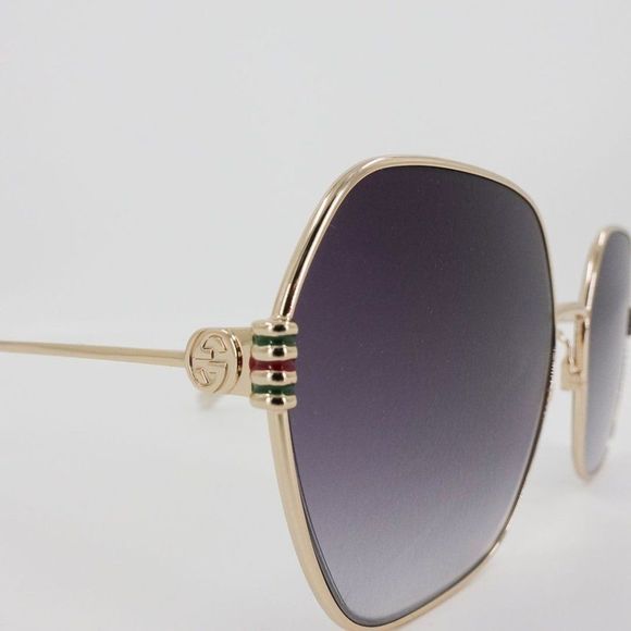 Gucci GG1285 Women's Square Sunglasses Black - Picture 8 of 14